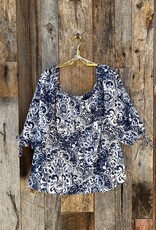 DYLAN Dylan Emma Puff Sleeve Blouse E5W15SS41 Indigo