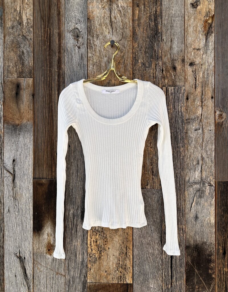 Project Social T Project Social T What's The Scoop Rib L/S White