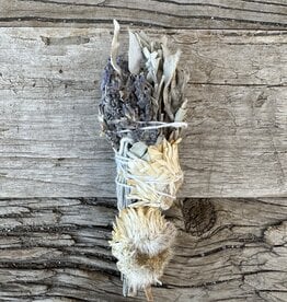 Andaluca Home Andaluca Home 6" Lavender Strawflower and White Sage Smudge Wand
