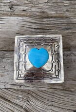 J Alexander Small Stamped Box w/ Turquoise Heart WJA-016-3-T
