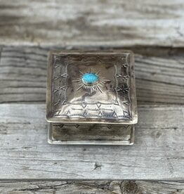 J Alexander Small Stamped Box w/ Turquoise WJA-016-1-T