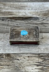 J Alexander Stamped Matchbox Cover w/ Turquoise WJA-018-T