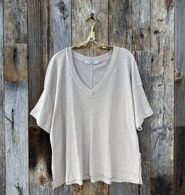 Project Social T Project Social T Oh Girl Raw V-Neck Textured Tee