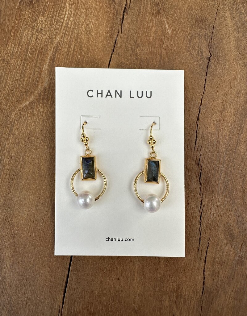 Chan Luu Chan Luu Halo Drop Earrings EG-5730 Gold Labradorite Mix