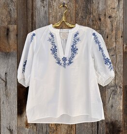 Johnny Was Johnny Was Alegra Poplin Peasant Blouse White