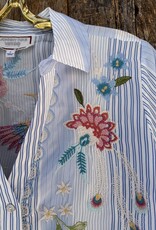 Johnny Was Johnny Was Emika Relaxed Smocked Shirt Stripe