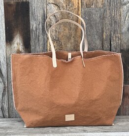 Graf Lantz Graf Lantz Hana Boat Bag- Caramel Canvas, Natural Leather