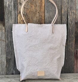 Graf Lantz Graf Lantz Hana Tote- Dove Canvas, Natural Leather