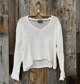 Wooden Ships Wooden Ships Cropped Maui V Cotton Sweater Breaker White