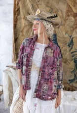 Magnolia Pearl Magnolia Pearl Patchwork Kelly Western Shirt Top 1508 Madras Pink*