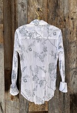 Cino Cino Victoria Embroidery Button Up Shirt 10009 White/Blue