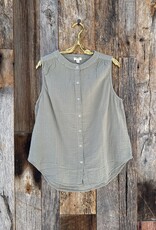 DYLAN Dylan Sleeveless Button Front Top Sage