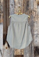 DYLAN Dylan Sleeveless Button Front Top Sage