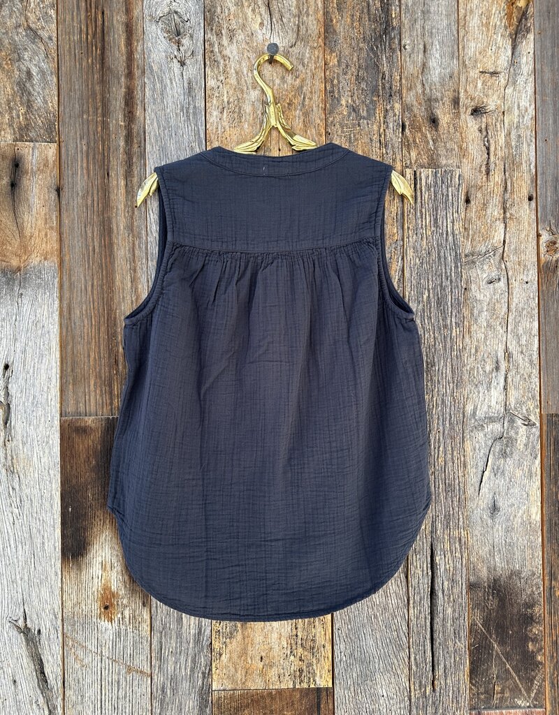 DYLAN Dylan Sleeveless Button Front Top Soft Black