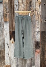 Milio Milano Milio Milano Linen Tie Pants w/ Pockets Army Green