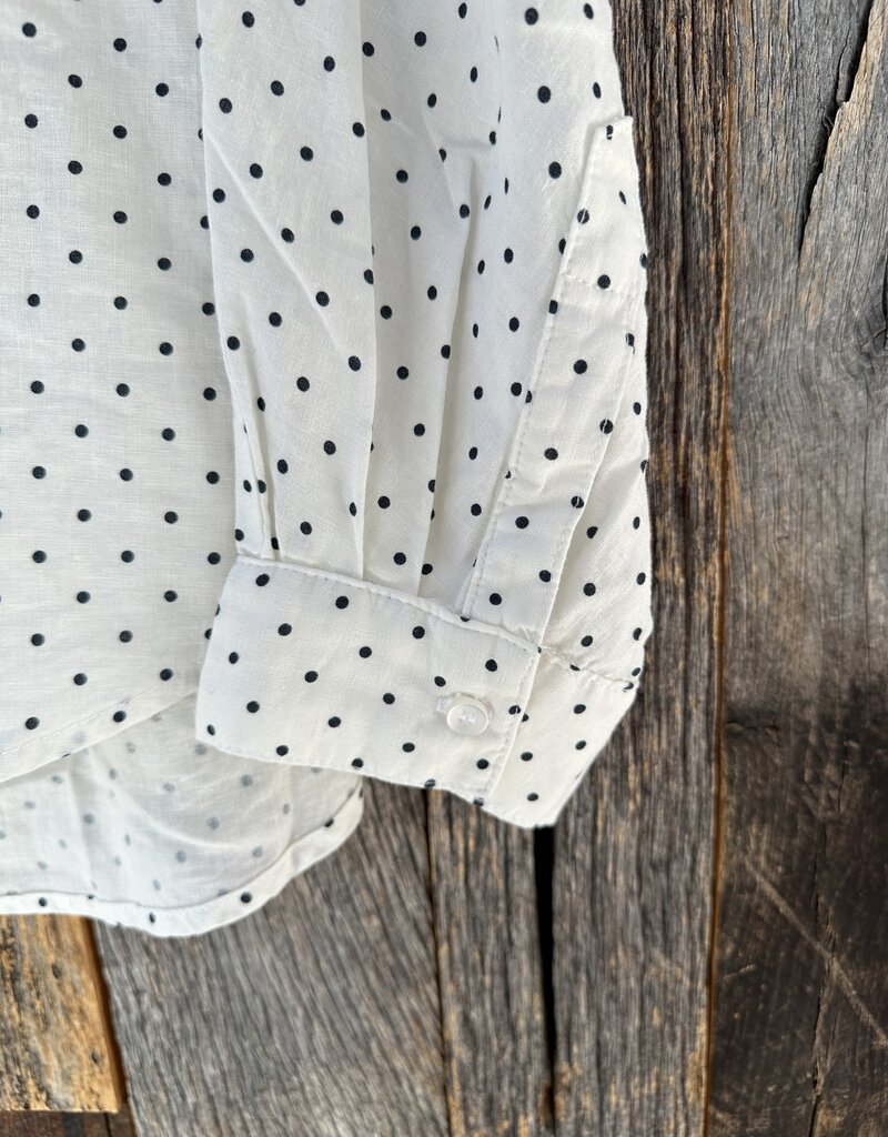 Stateside Stateside Linen Dot Dolman Shirt Cream
