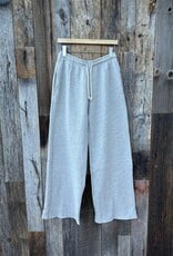Perfect White Tee Structured Wide Leg Fleece Pant Grey