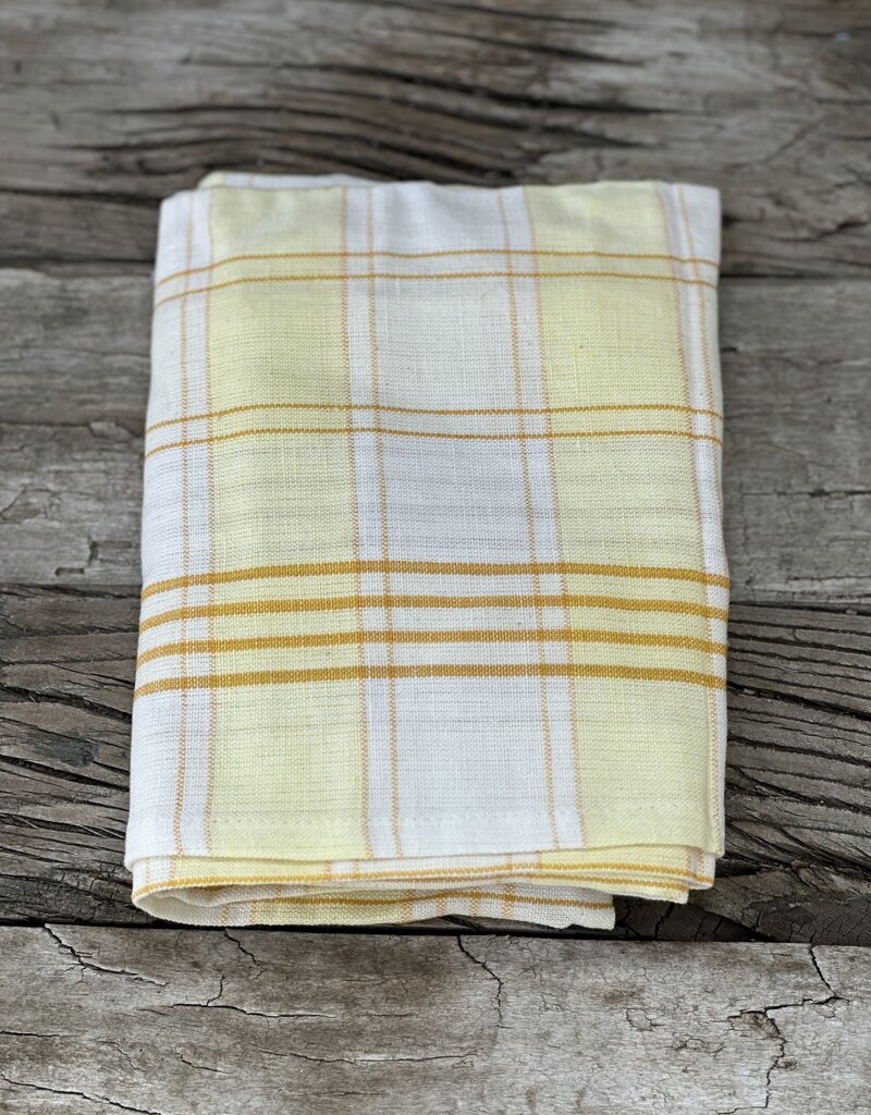 By The Sea Organics By The Sea Organics Linen Tea Towel 22"x35" Sunshine Plaid