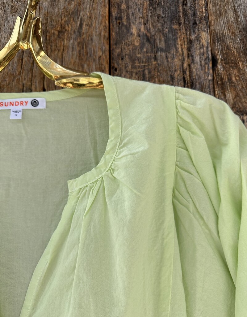 Sundry Mini V-Neck Dress Pigment Lime