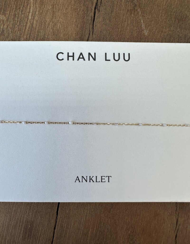 Chan Luu Chan Luu Enamel Bead Anklet AKG-1262 White