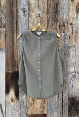 DYLAN Dylan Sleeveless Button-Up Olive