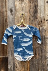 Milkbarn Milkbarn Bamboo L/S One Piece Blue Whale