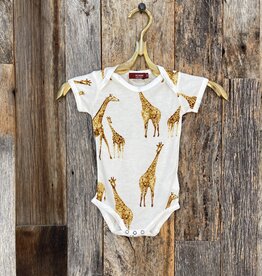 Milkbarn Milkbarn S/S One Piece Orange Giraffe 31110