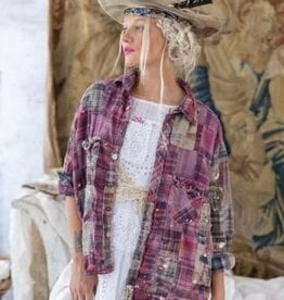 Magnolia Pearl Magnolia Pearl Patchwork Kelly Western Shirt Top 1508 Madras Pink