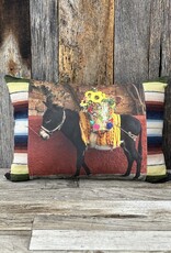 Totem Salvaged Black Donkey w/ Flower Baskets P-2DH-VS