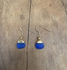 Rise Sea Glass Earrings E-sea Blue