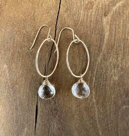 Sabina Oval Gemstone Dangle Earrings OVDE12