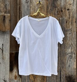 Dylan Dylan S/S Deep V-Neck Tee White