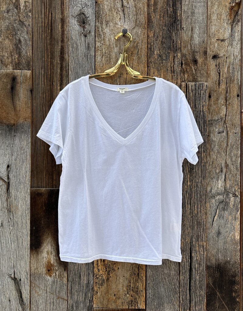 Dylan Dylan S/S Deep V-Neck Tee White