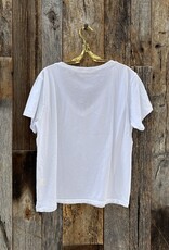 Dylan Dylan S/S Deep V-Neck Tee White