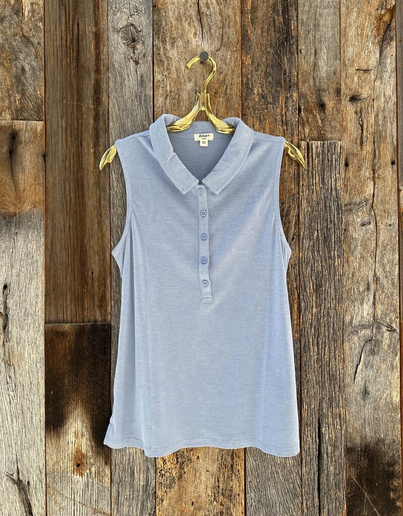 Dylan Dylan Racerback Polo Chambray