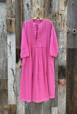 Matta Matta Aditi Cotton Gauze Dress Fuchsia