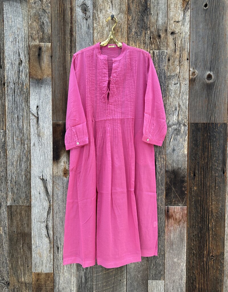 Matta Matta Aditi Cotton Gauze Dress Fuchsia