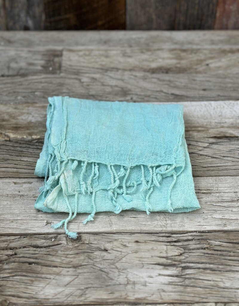 By The Sea Organics By The Sea Organics Raw Organic Cotton Midi Sarong Aqua-Blue Jasmine