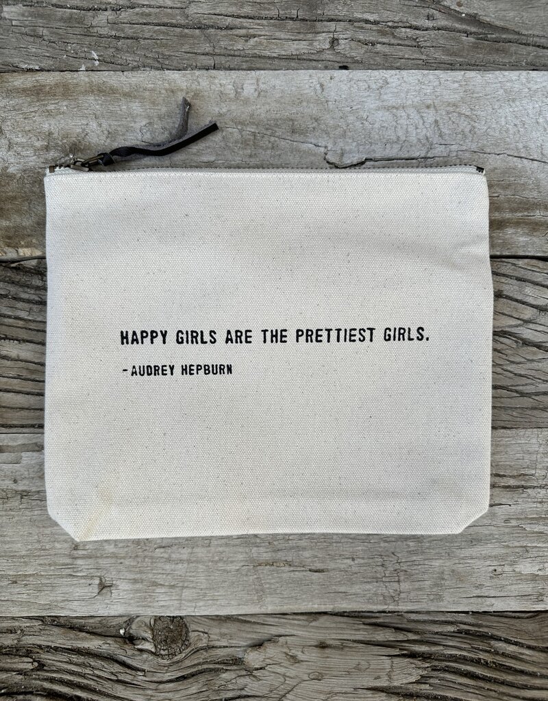 Sugarboo Sugarboo Happy Girls Canvas Zip Bag 8.5x7.5 AC401