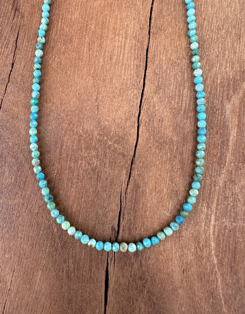 Radiant Malas Tiny Intention Necklace Turquoise 16"