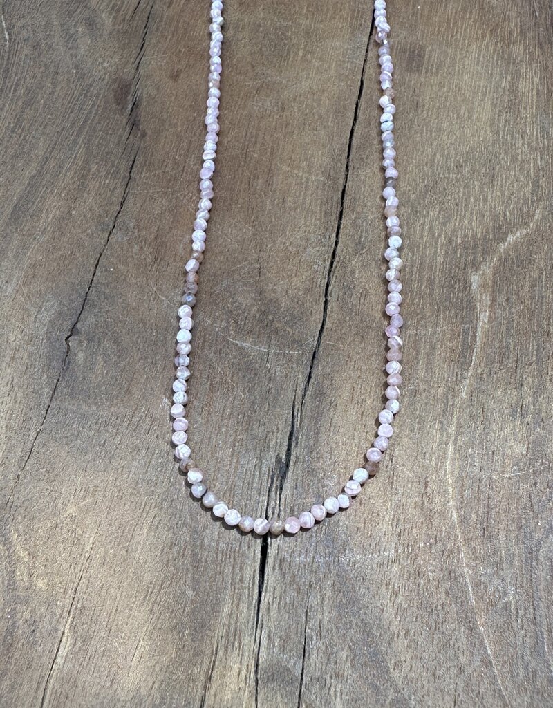 Radiant Malas Tiny Intention Necklace Rhodochrosite 16"