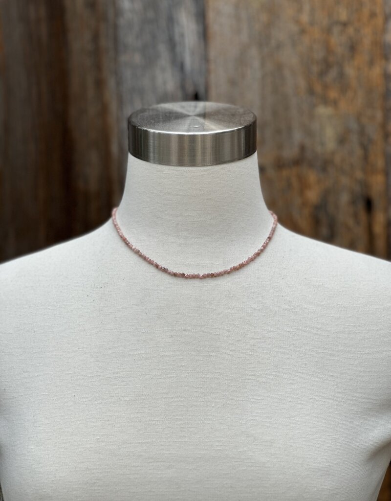 Radiant Malas Tiny Intention Necklace Rhodochrosite 16"