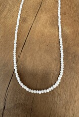 Radiant Malas Tiny Intention Necklace Mother of Pearl 16"