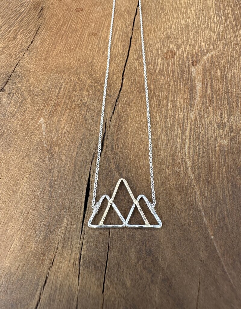 Sabina 3 Peaks Silver & Gold Mountain Necklace