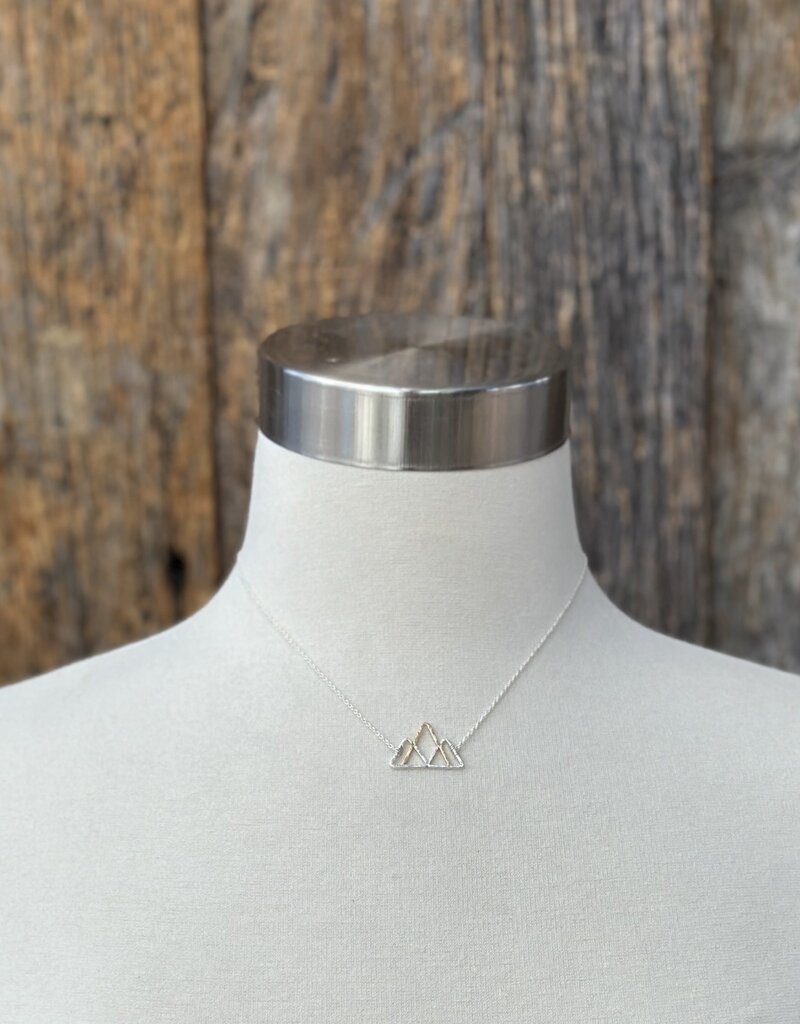Sabina 3 Peaks Silver & Gold Mountain Necklace