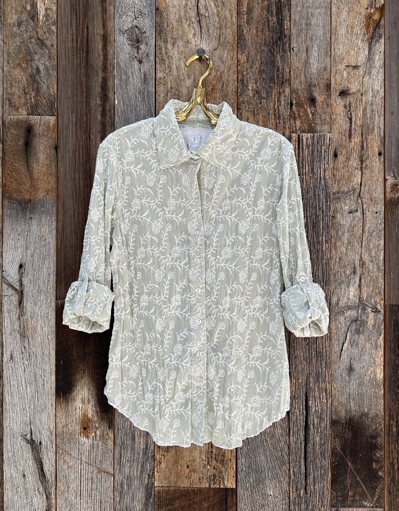 Cino Cino Button Down Shirt 10115 Trellis Soft Tarragon