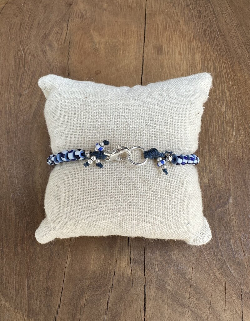 Minetta BSR- BLUE & WHITE STRIPED w/ "Pecos" Silver