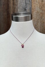 Debbie Fisher EVE62 pink topaz, ruby, seed, GF clasp