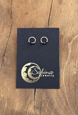 Sabina Small Circle + Black Diamond Studs SS5 GF