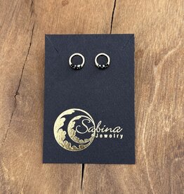 Sabina Small Circle + Black Diamond Studs SS5 GF